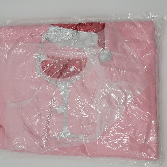 Pink Santa Wine Glass Sweatshirt New - Picture 11 of 15